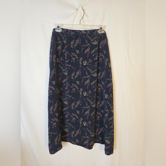 Christopher & Banks Dark Blue Floral Maxi Skirt - Picture 1 of 6